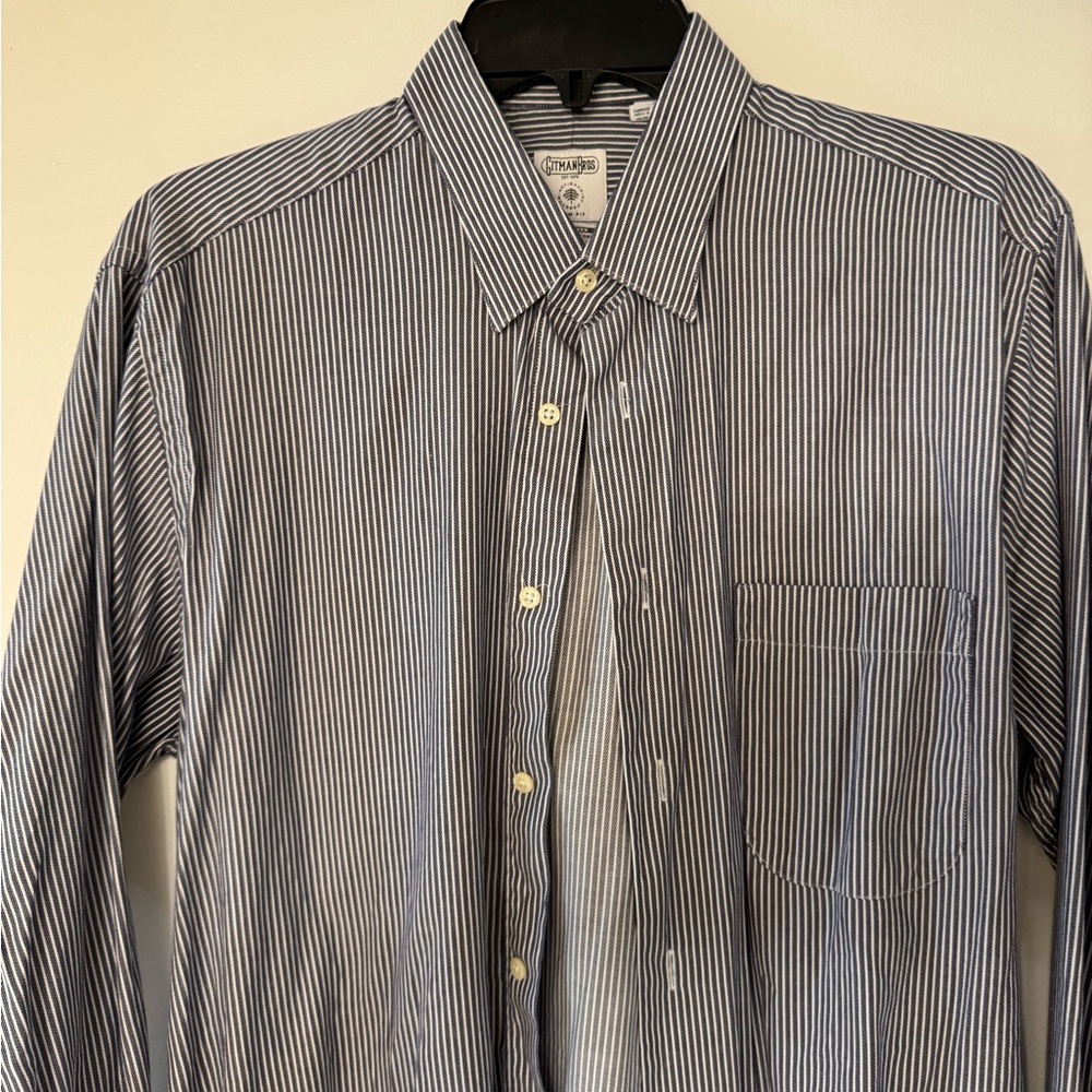 Gitman Brothers Blue and White Casual Button Down Shirt